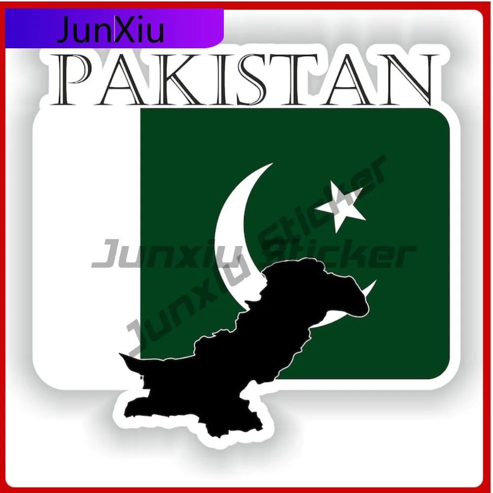 Pakistan Flag Map Shape Outline Badge Vinyl Sticker for Car Camping Funny SUV Window Refit Custom Decals Personalized Outline