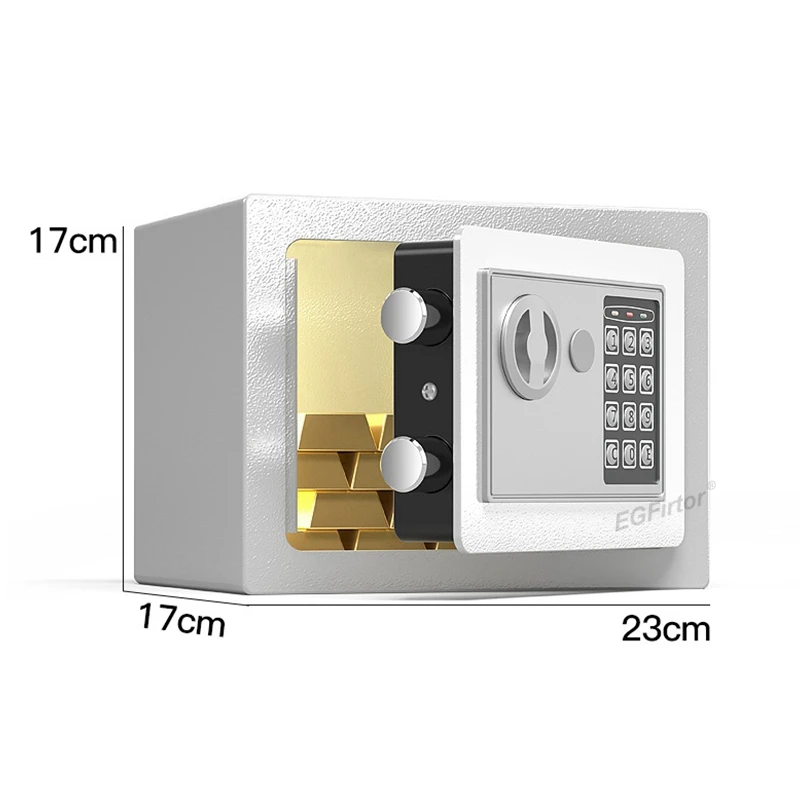 Caja de seguridad con contraseña montada en la pared, caja fuerte con llave antirrobo con alarma de seguridad para protección de joyas en efectivo en el hogar y la Oficina