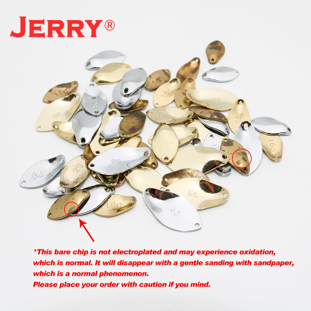 Jerry 50pcs 1,6g 2g 3g Fishing Lures Unpainted Blank Brass Micro Area Yrout Spoons Pesca Blinkers Glitters