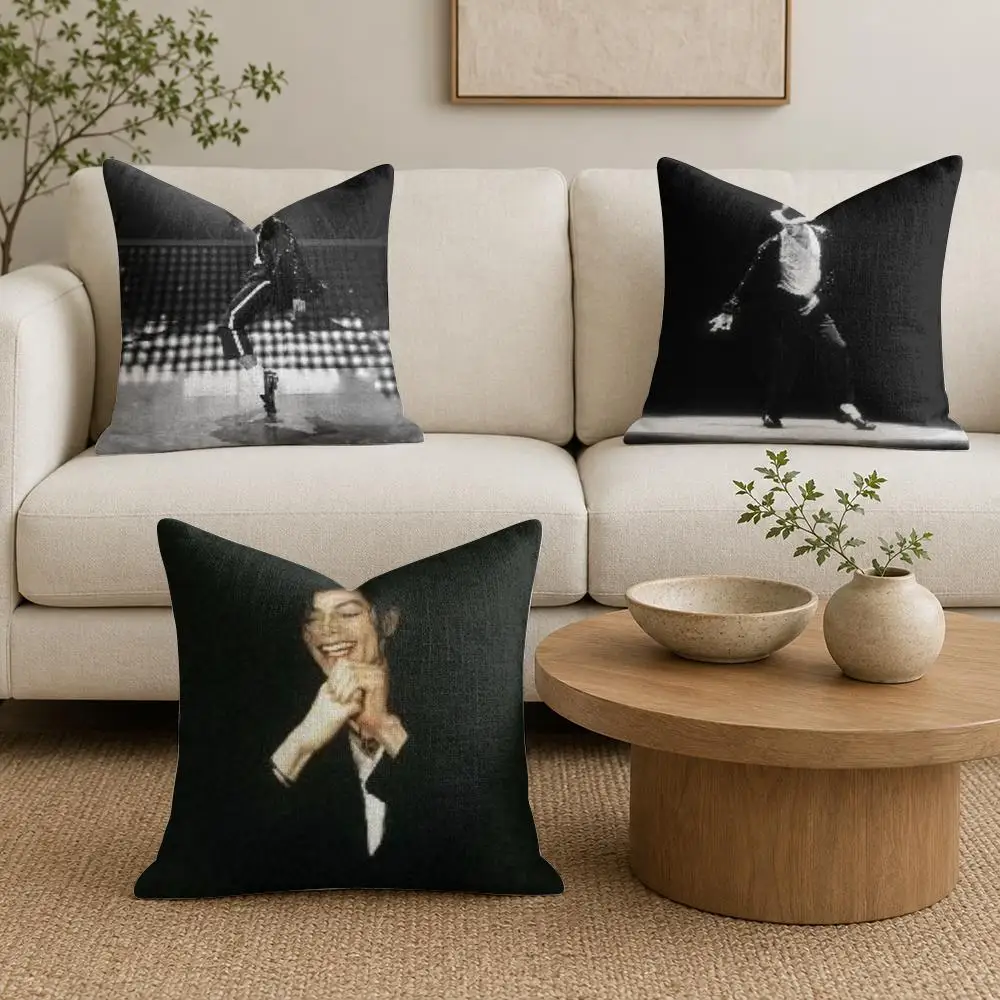 Michael Jackson3 Cushion Cover Plush Fabric Soft Double-Sided Printed Sofa Warm Winter Home Gift Pillow Cover