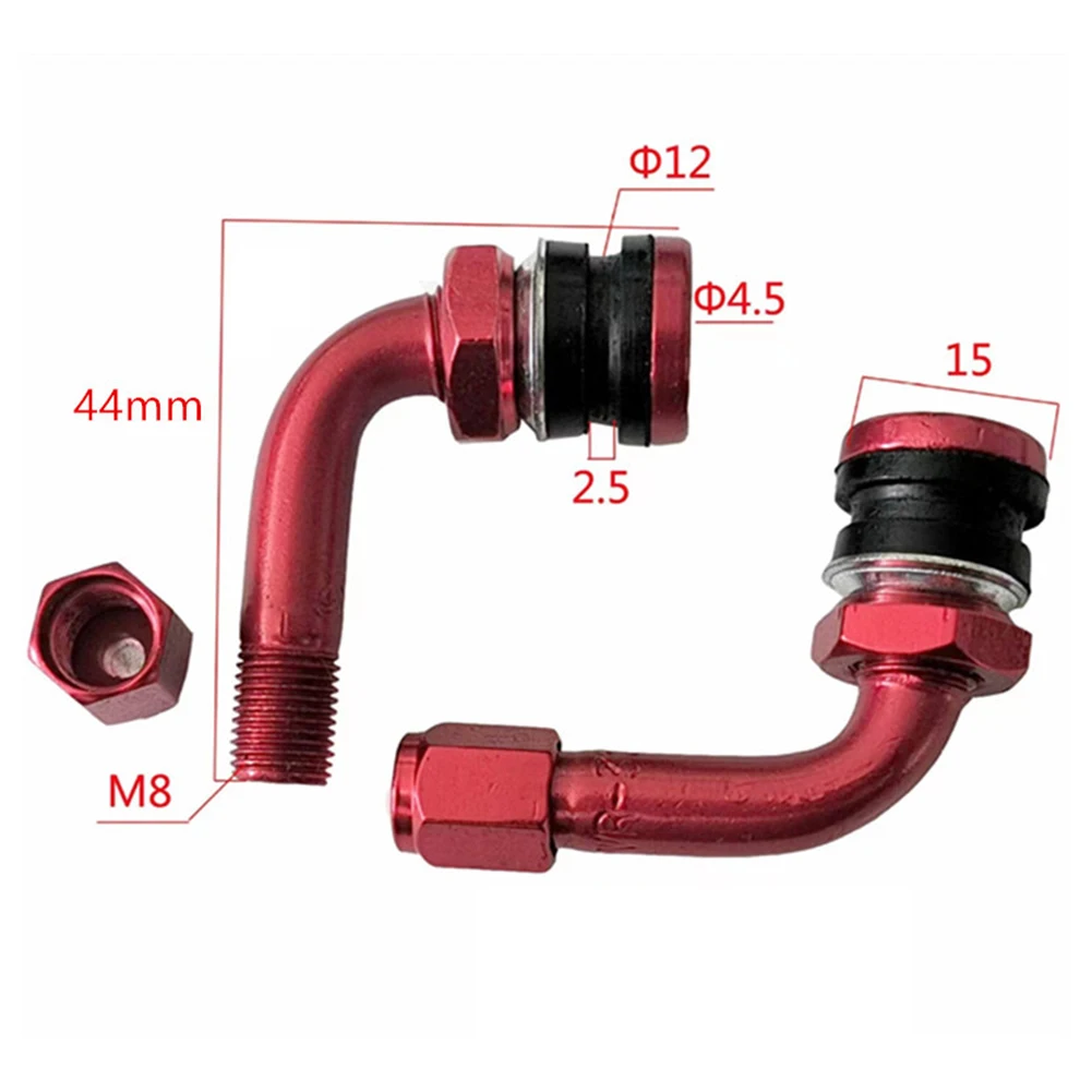 2 шт., газовое сопло для мотоцикла, электрический велосипед, специальный клапан для бескамерных шин PVR40 PVR70, угловой клапан, аксессуары для электронных скутеров