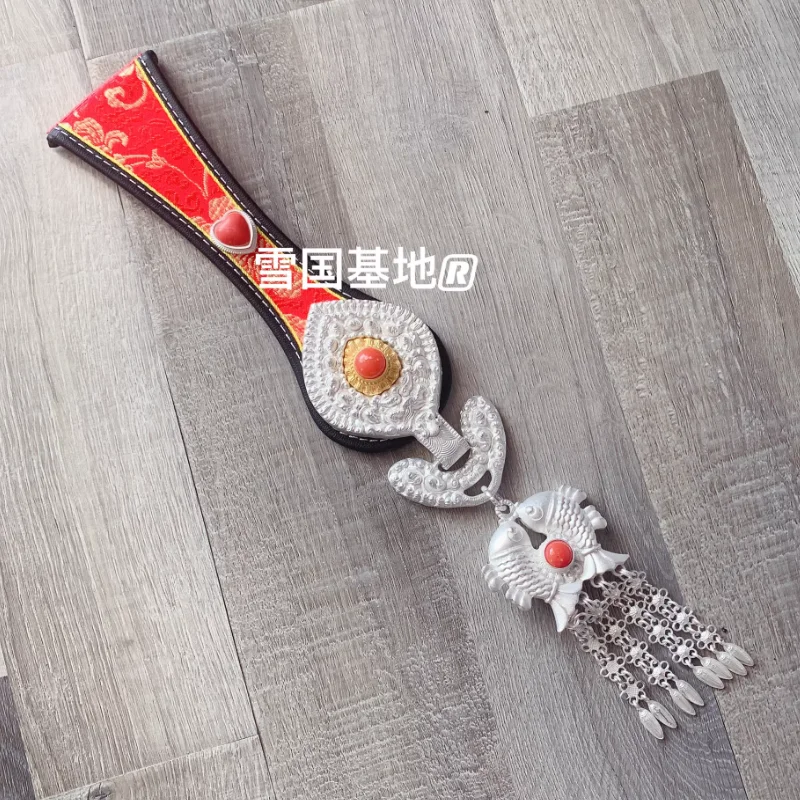 

Chinese Women's Imitation Silver Alloy Metal Tibetan Style Waist Tassel Waist Chain