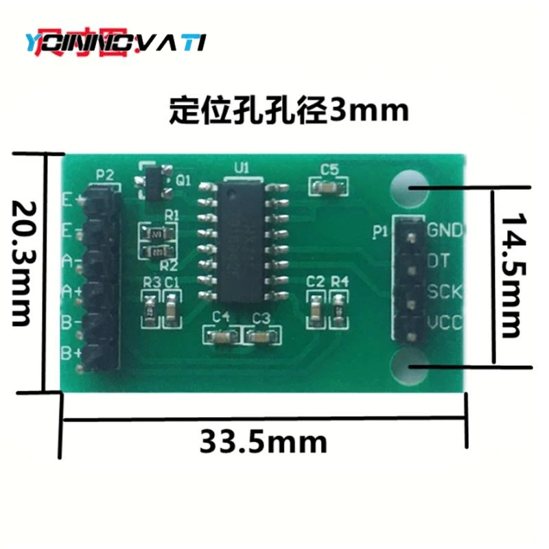HX711 Load Cell Amplifier Module, 24 Bit A/D Converter, Weight Detection Unit Compatible with 51 and STM32 Microcontrollers