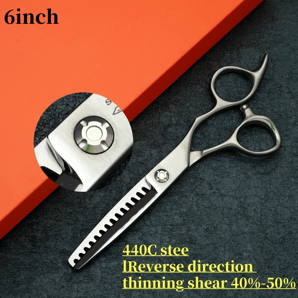 Professional thinning scissors Teeth in the opposite direction Barber Shop Hair Tools Supplies 440C 6-6.5-7inch