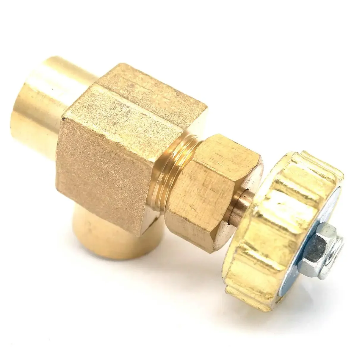 1/4 "BSP Perempuan Threaded 0.8 MPa Siku Equal Kuningan Plug Needle Valve