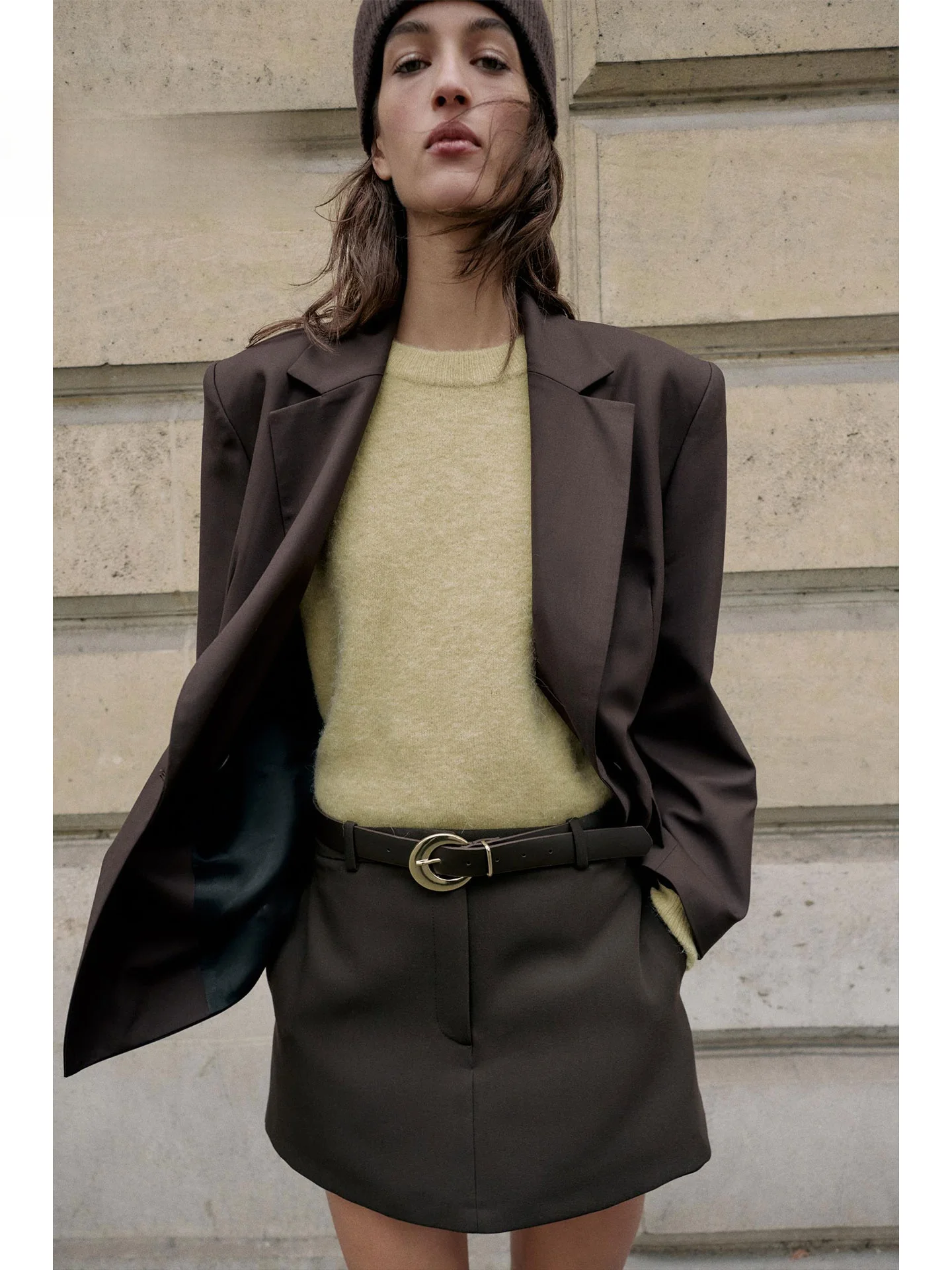 Hiver 2025 nouveau Sle ort jupe pantalon f corps vêtements d'extérieur ceinture Anti-lumière taille haute décontractée jambe droite minceur dames S...