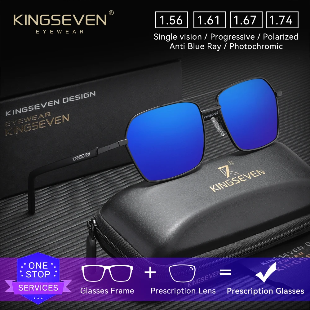 

KINGSEVEN модные мужские солнцезащитные очки с оптическими линзами для вождения, прогрессивные очки для близорукости и дальнозоркости, женские уличные очки