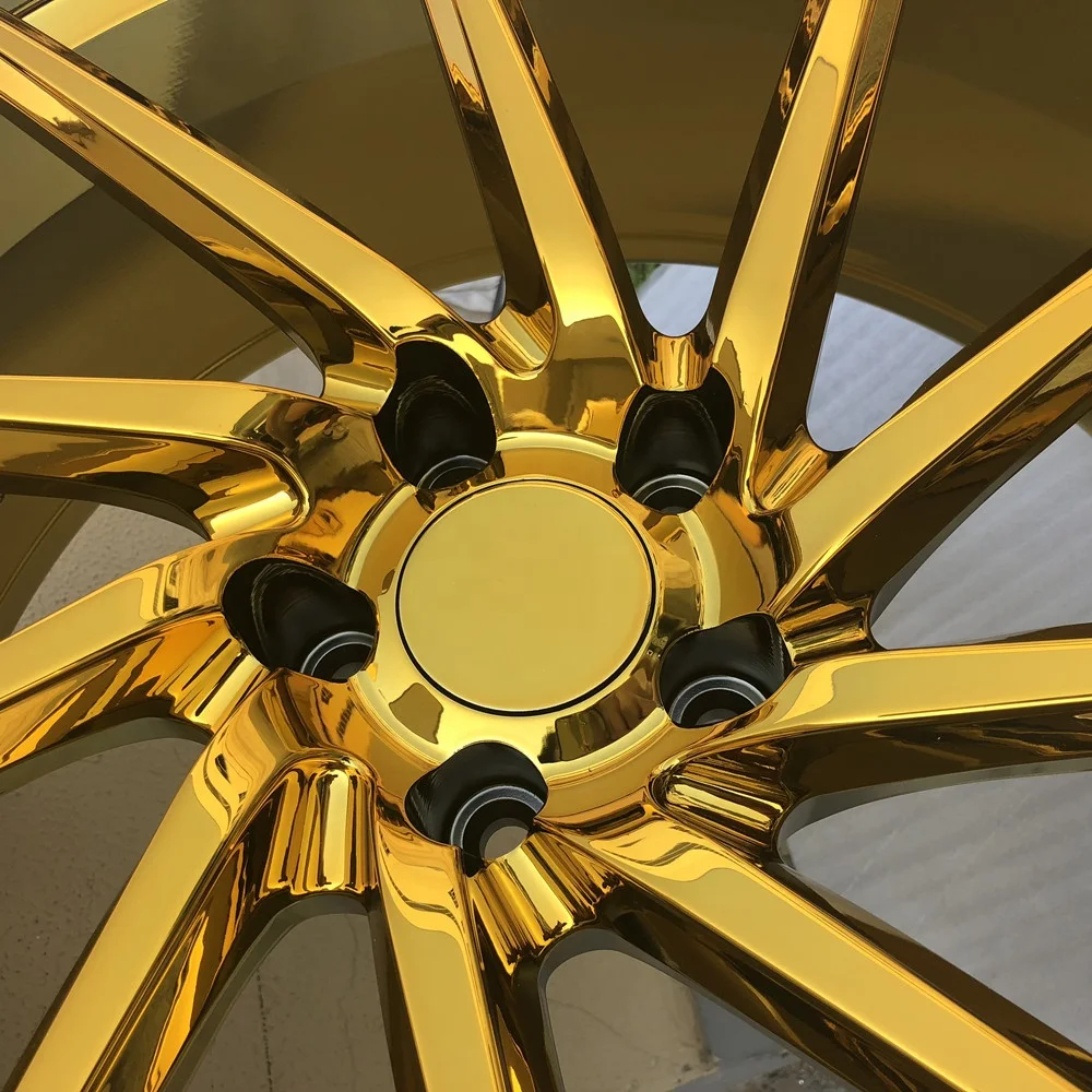 custom high polish golden chrome multiple spoke 19 20 21 22 24 26 inch sport car wheel rims