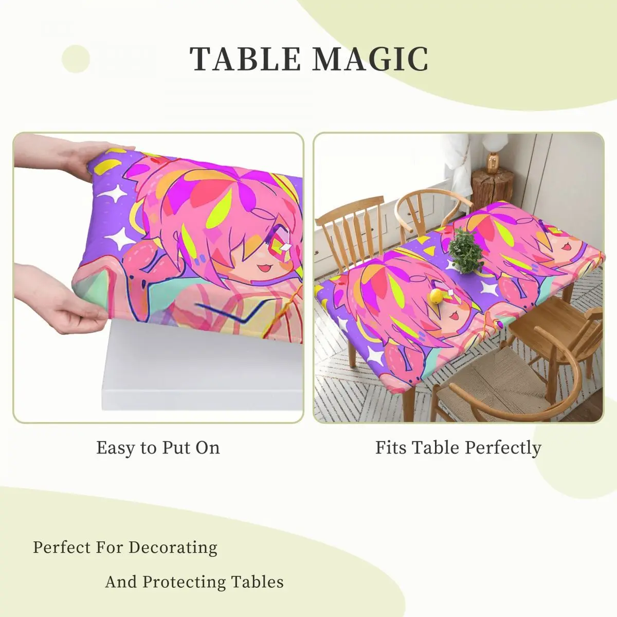 Mitsuba Toilet Bound Hanako-kun Butto Custom Rectangular Tablecloth Oilproof Table Cover for Dining Events Table Cloth