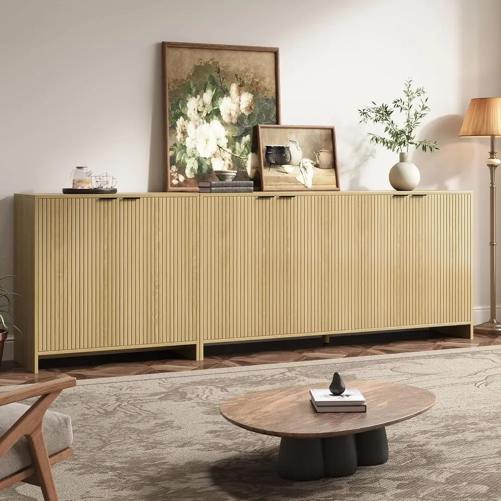 

95 Большой сервант с защелкой и 6 дверцами, просторный шкаф для хранения вещей, регулируемые полки, деревянный сервант в стиле Century для Kitc