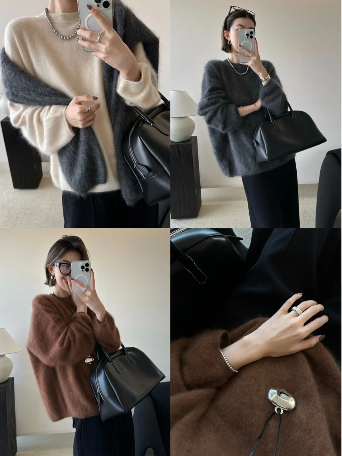 

Свитер из 100% овечьей шерсти с круглым вырезом, в стиле Lazy Sle, зимний, модный, женский, удобный, с длинными рукавами, вязаный.