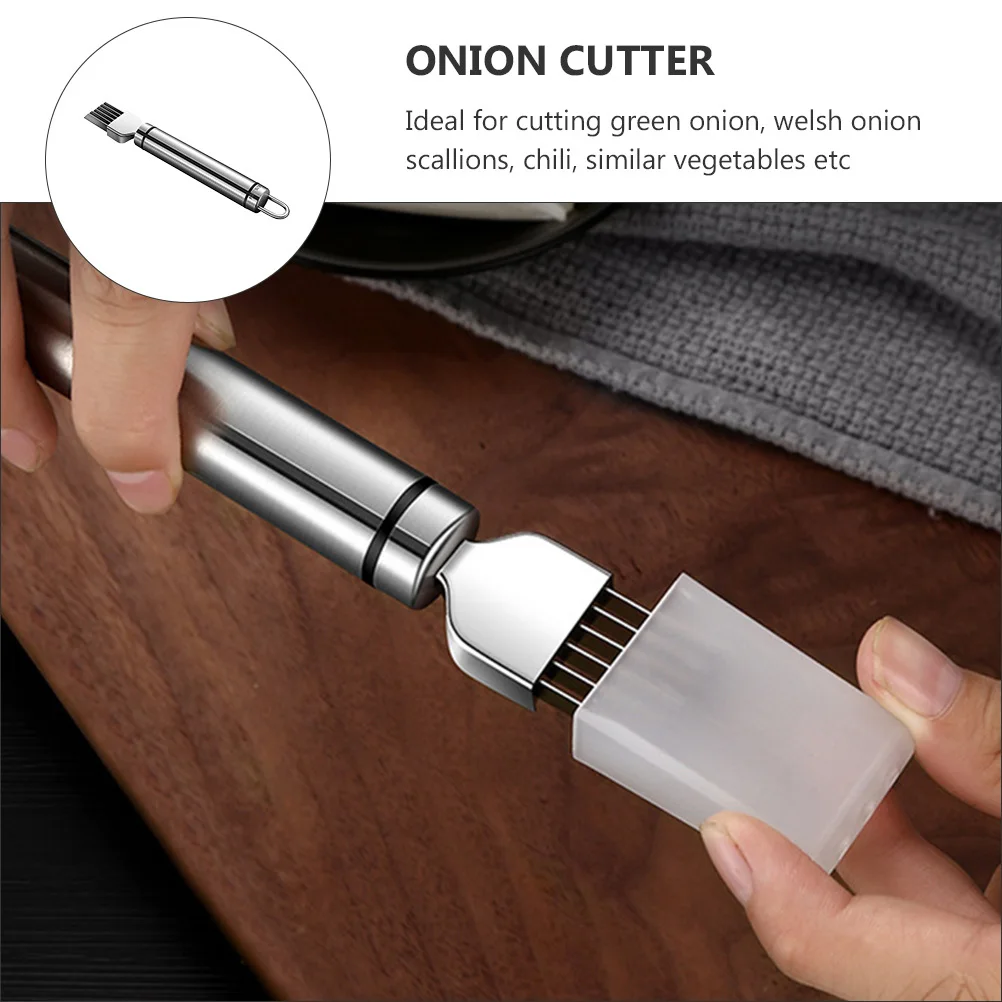 

Scallion Cutter Kitchen Vegetable Slicer Green Onion Cutter Stainless Blade Non-Slip Handle Cooking Tool For Scallions Chilies