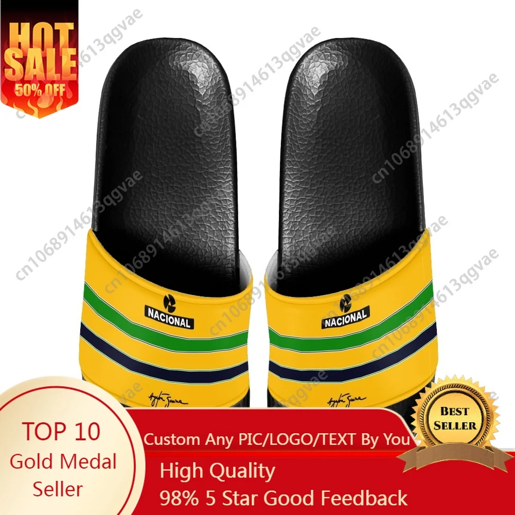 

Ayrton Senna Slippers Home Water Shoes Men Women Teenagers Beach Pool Sandals Custom Summer Slipper