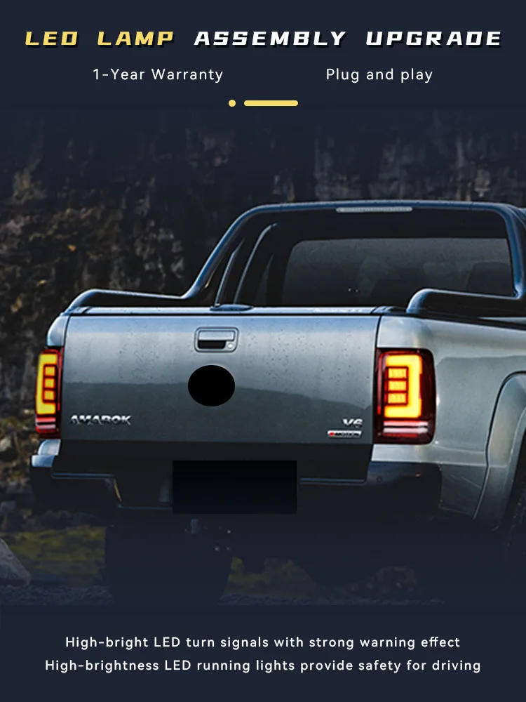

Задние фонари для VW Volkswagen Amarok 2008-2021, светодиодный задний фонарь, указатель поворота, стоп-парковочный тормоз, фары дальнего света, аксессуары для заднего хода