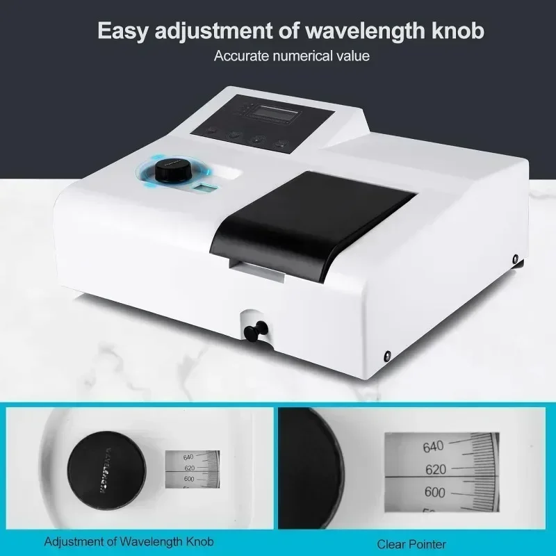 Portable Spectrophotometer 721N 722N, LDC Digital Lab Visible Spectrophotometer 350-1020nm Lamp Laboratory Analytical Equipment