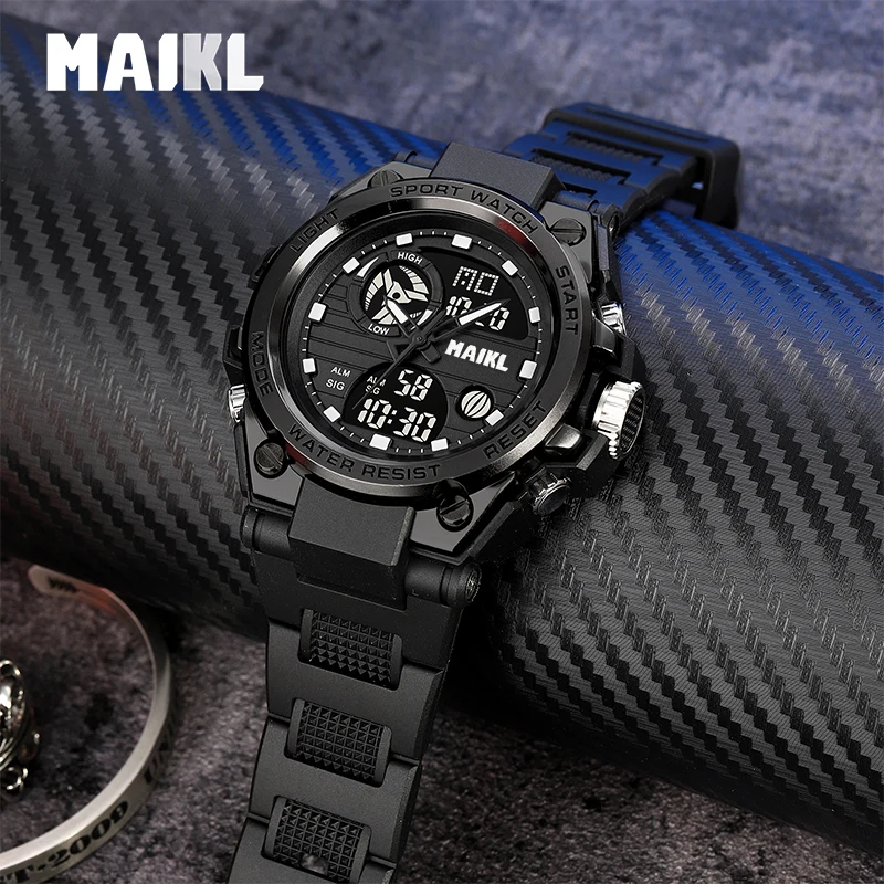 MAIKL G Style-reloj Digital para hombre, cronógrafo deportivo militar con doble pantalla, resistente al agua, electrónico, Masculino, GM04