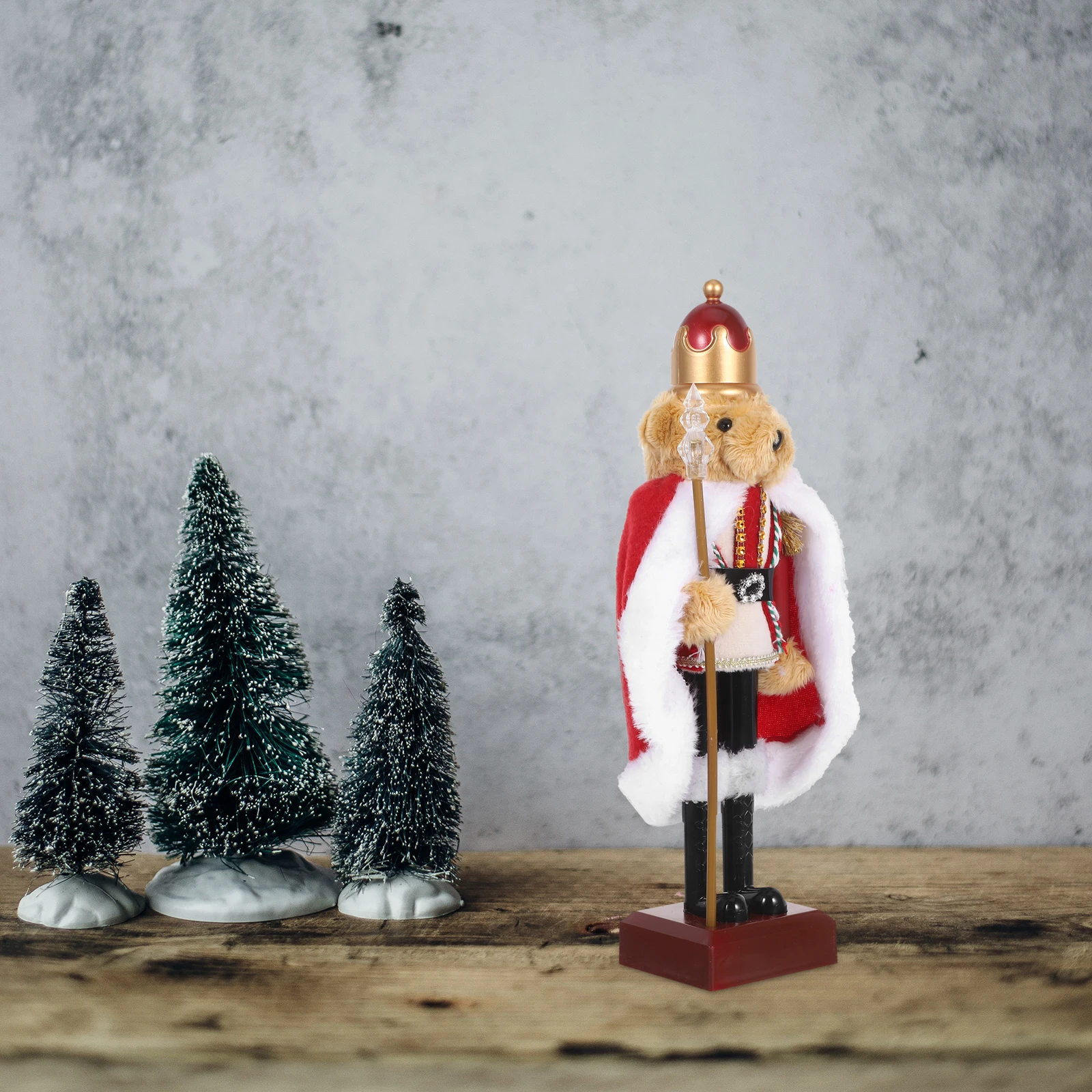 

Christmas Nutcracker Bear Holiday Decoration Green Plastic Soldier Ornament Tabletop Centerpiece Festive Decor