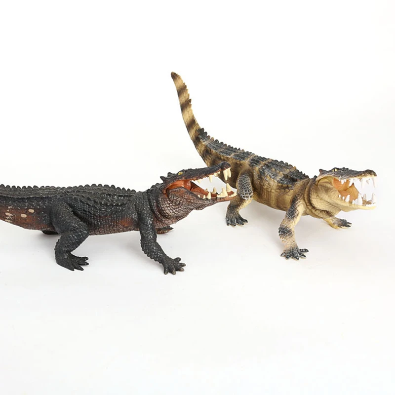 White/Brown/Green Realistic Crocodile Action Figures Solid Simulation Animals Model Decoration Toys For Children Christmas Gifts