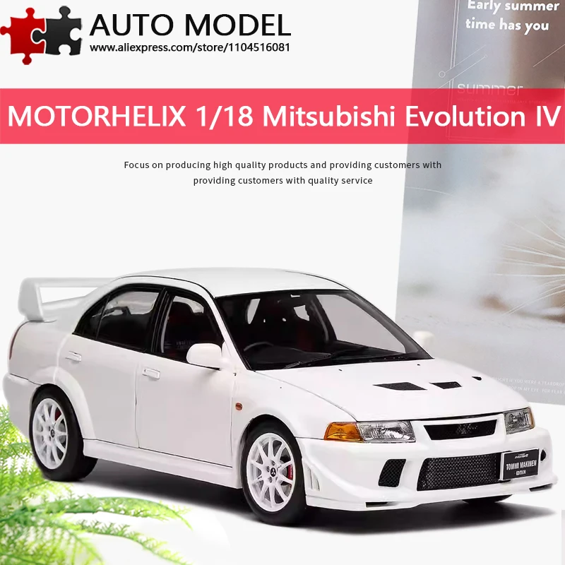 

Коллекционная модель автомобиля Mitsubishi Lancer Evolution IV (Evo4) четвертого поколения, 6.5, из сплава, с полностью открывающимися дверями, лимитированная серия, масштаб 1:18, Motorhelix, литая металлическая модель, игрушка для взрослых, подарок для м