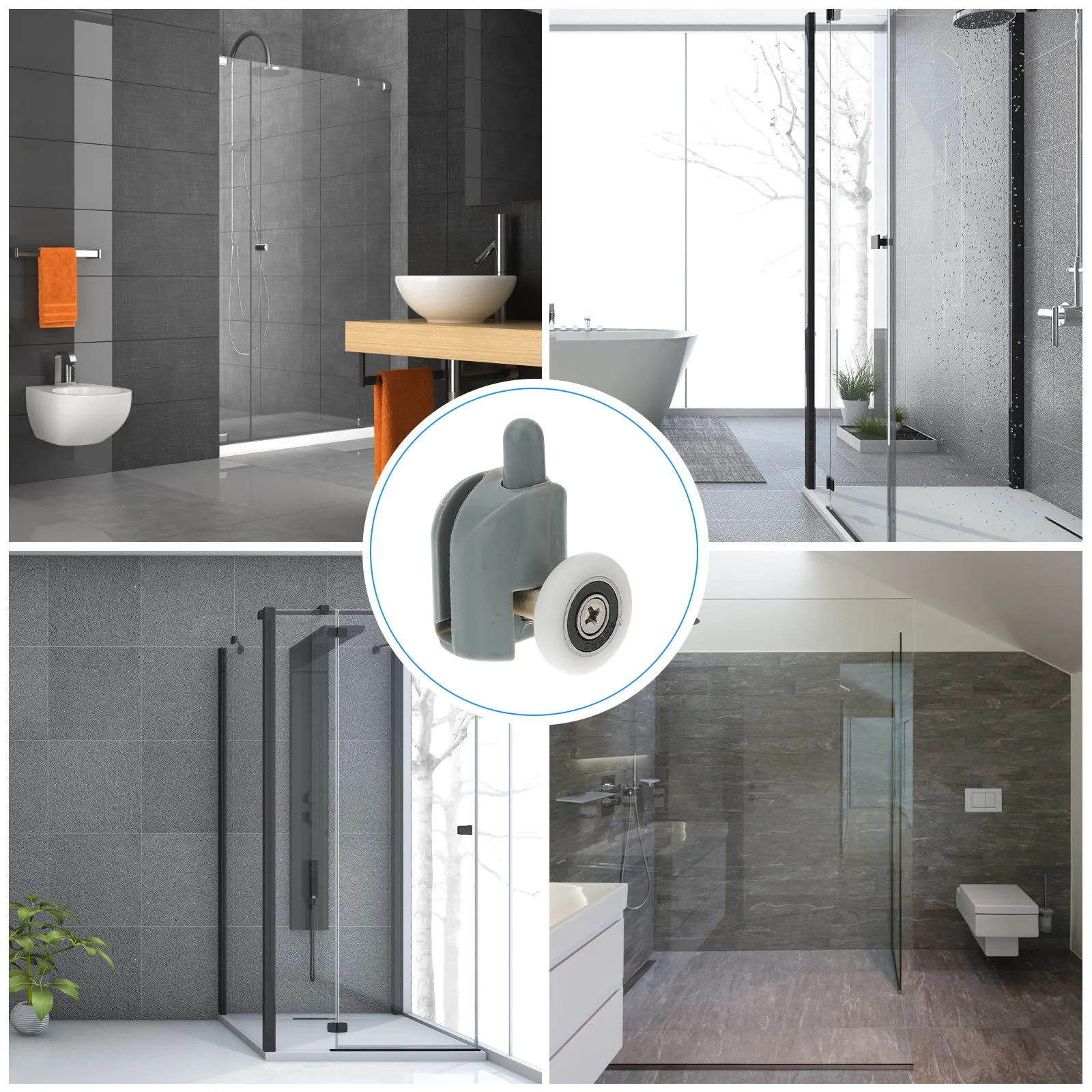 

10Pcs Shower Door Rollers Sturdy Replacement Sliding Glass Door Wheels Bathroom Runner Pulley for Quiet Sliding