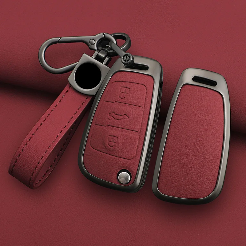 Zinc Alloy Car Folding Key Cover Case Fob Holder for Audi C5 C6 R8 A1 A3 A4 A5 A6 A7 Q3 Q5 Q7 S6 B6 B7 B8 8P 8V 8L TT RS RS3 S3