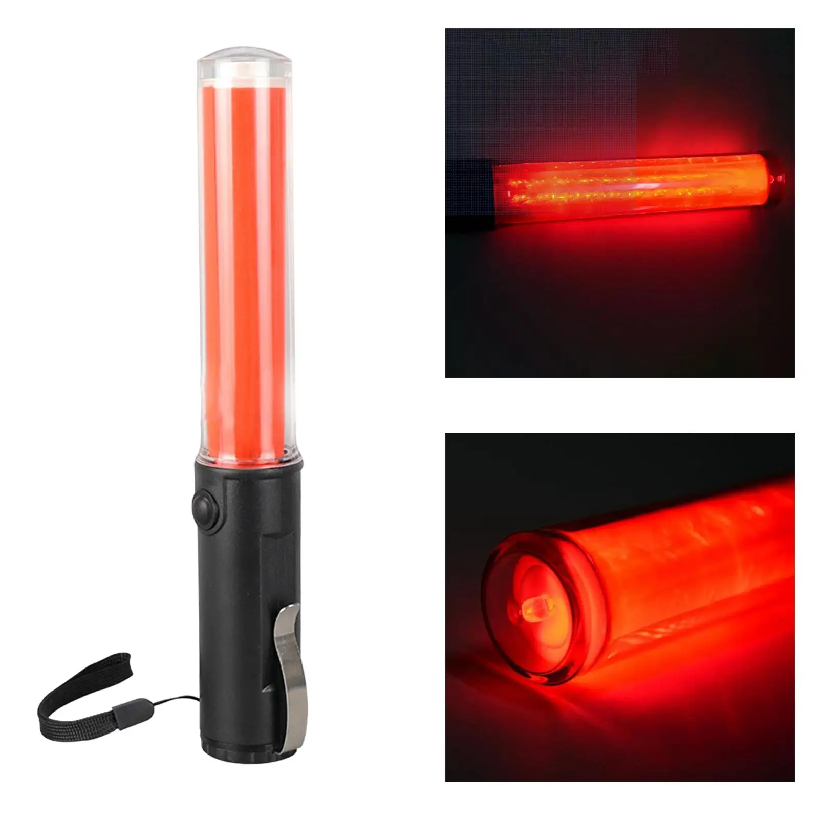 Varita de tráfico de señal de 10 pulgadas y diseño de Clip lateral, bastón de Control de tráfico, varita de luz de seguridad para estacionamiento
