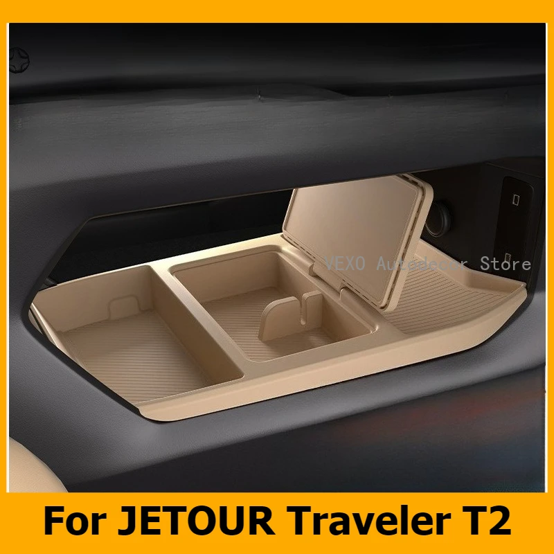 

For CHERY JETOUR Traveler T2 2023 2024 2025 2026 Car Central Control Storage Box Silicone Lower Storage Box Interior Accessories
