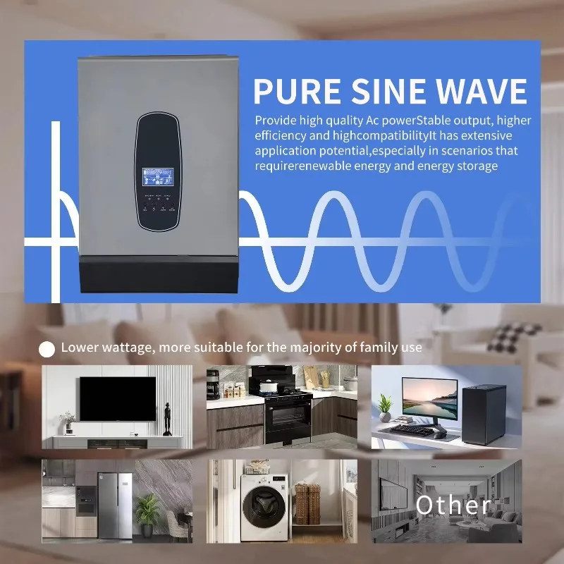 

Pure Sine Wave 6KW 48V 220V-240V Single Phase Hybrid Solar Inverter With MPPT Technology For Home & Industrial Use