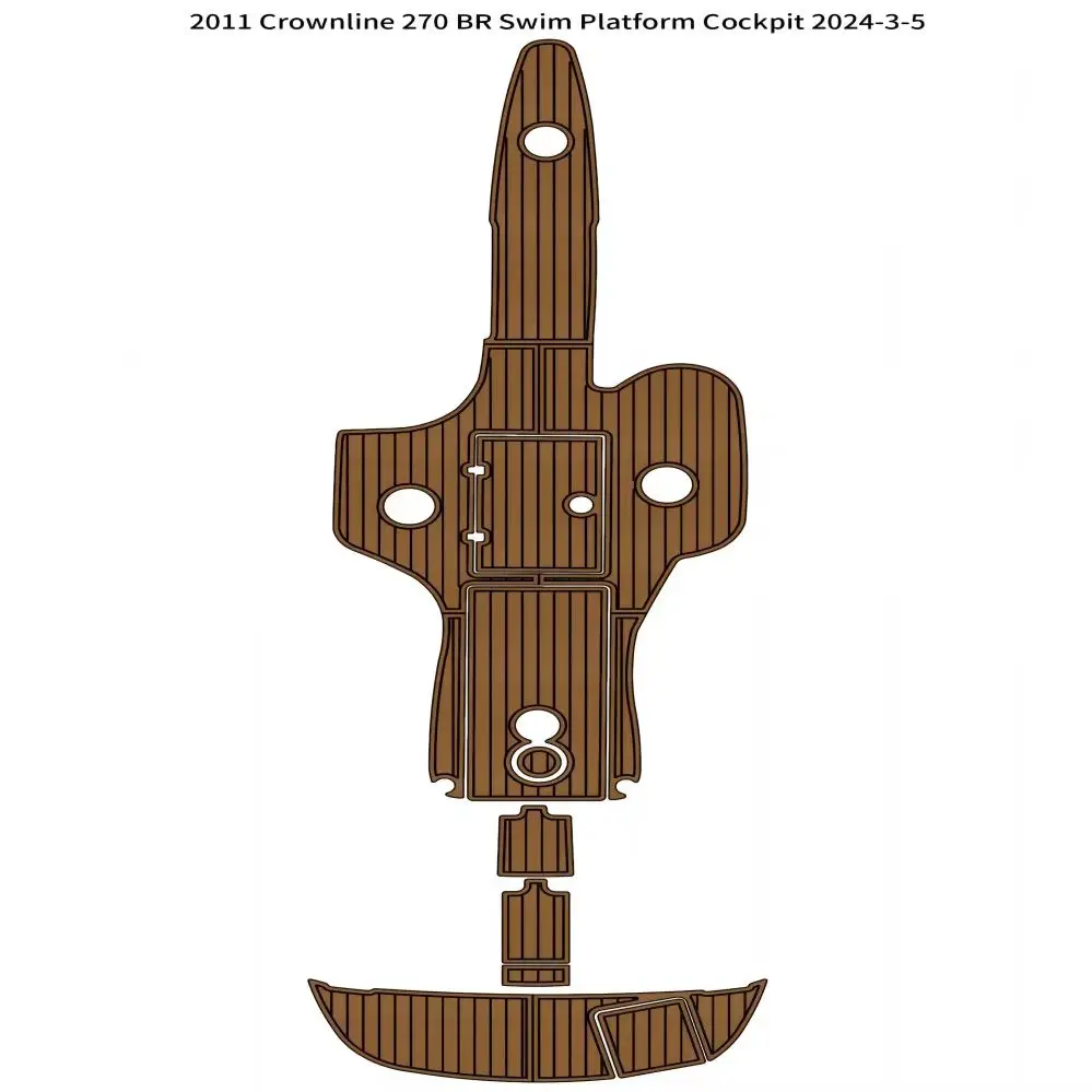 

2011 Crownline 270 BR Платформа для плавания Кокпит Лодка из пены EVA Тиковая палуба Напольный коврик Seadek Gatorstep Стиль Самоклеящаяся V537 9K4PA
