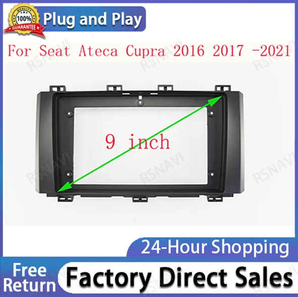 9 INCH Android Audio Car frame Kit Cable Facia Panel For Seat Ateca Cupra 2016 2017 -2021 Android Big Screen Radio Audio Frame