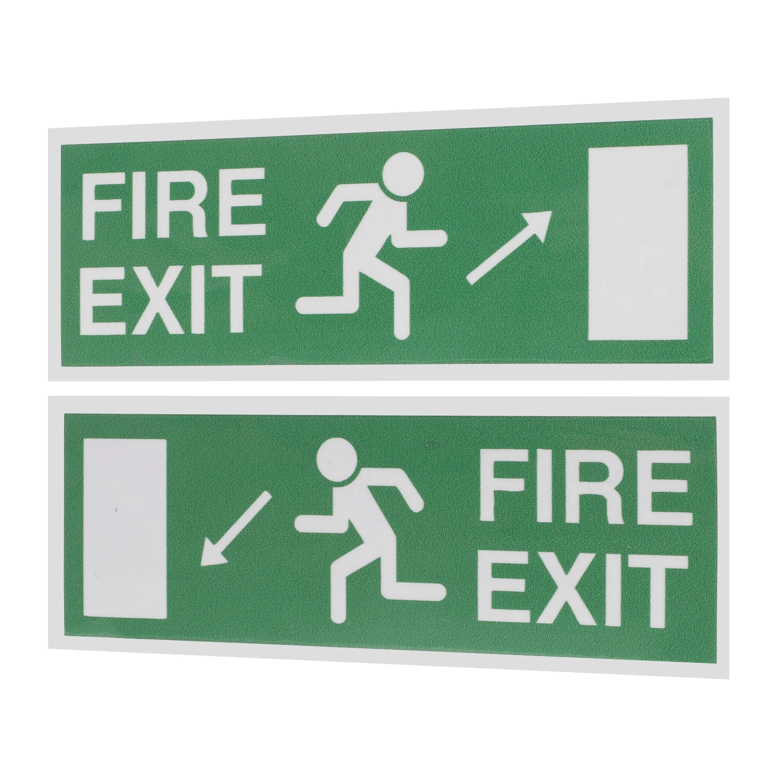 

2 Sheets Fire Exit Sign Stickers Safety Warning Decals For Business Office School Warehouse Adhesive Exit Directional