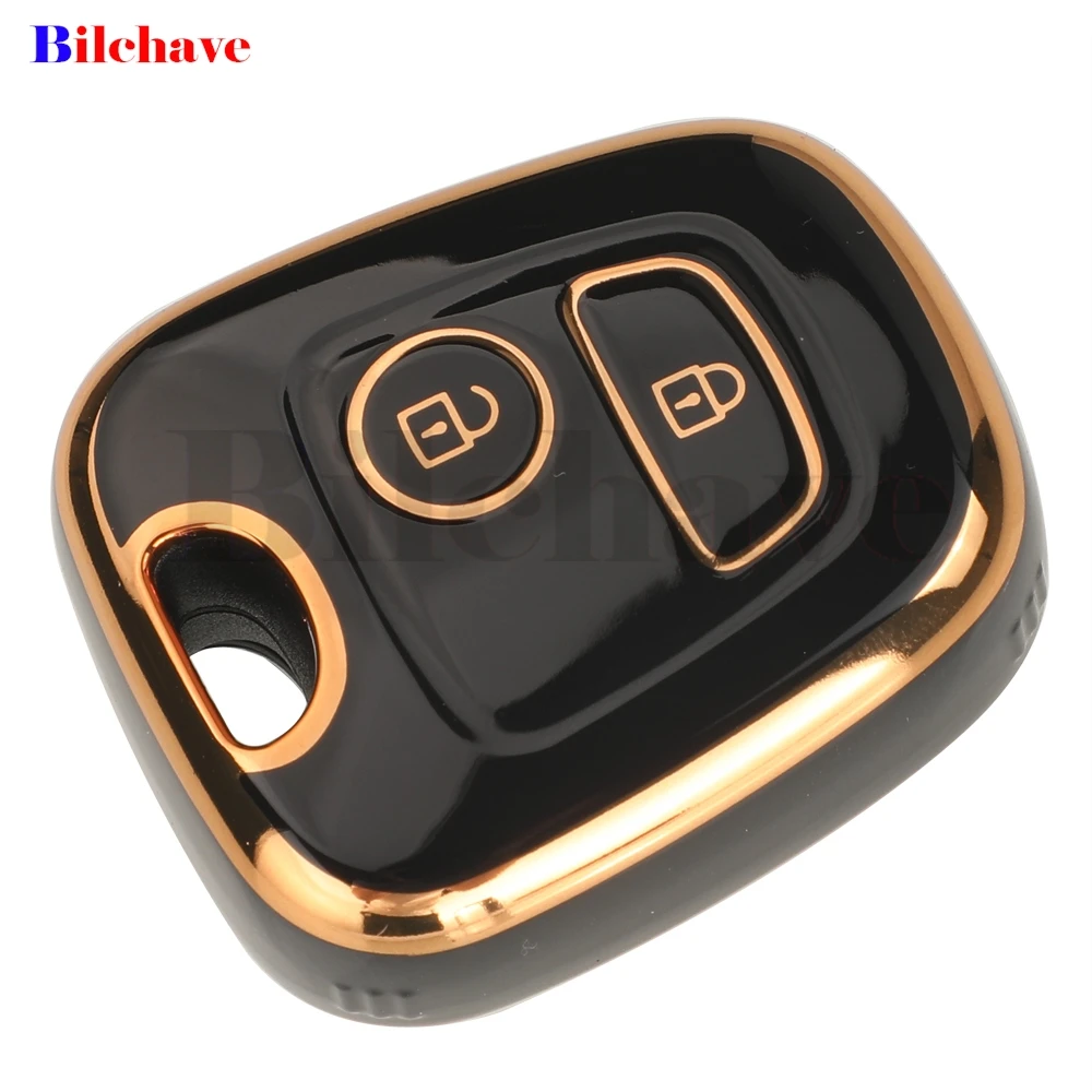jingyuqin TPU Car Key Case 2 Buttons For Peugeot 106 107 206 207 307 Citroen C1 C2 C3 C4 XSARA PICASSO Toyota AYGO Protector