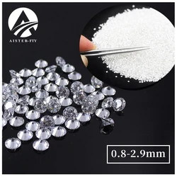 [ New EU Quality ] 1.0ct / Pack Super White D Color 3EX Small Size Moissanite Loose Stones 0.8-2.9mm Pass Diamond Tester for DIY