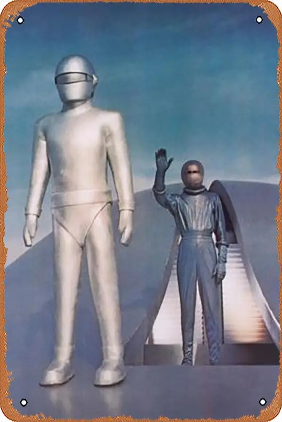 Metal Tin Sign  - Robot from Day the Earth Stood Still Poster Plaque Cafe, Bar, Home Wall Decor-aluminum
