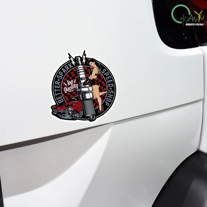 PIN UP girl sexy cartoon high quality car sticker waterproof motorcycle bumper PVC sticker view 3