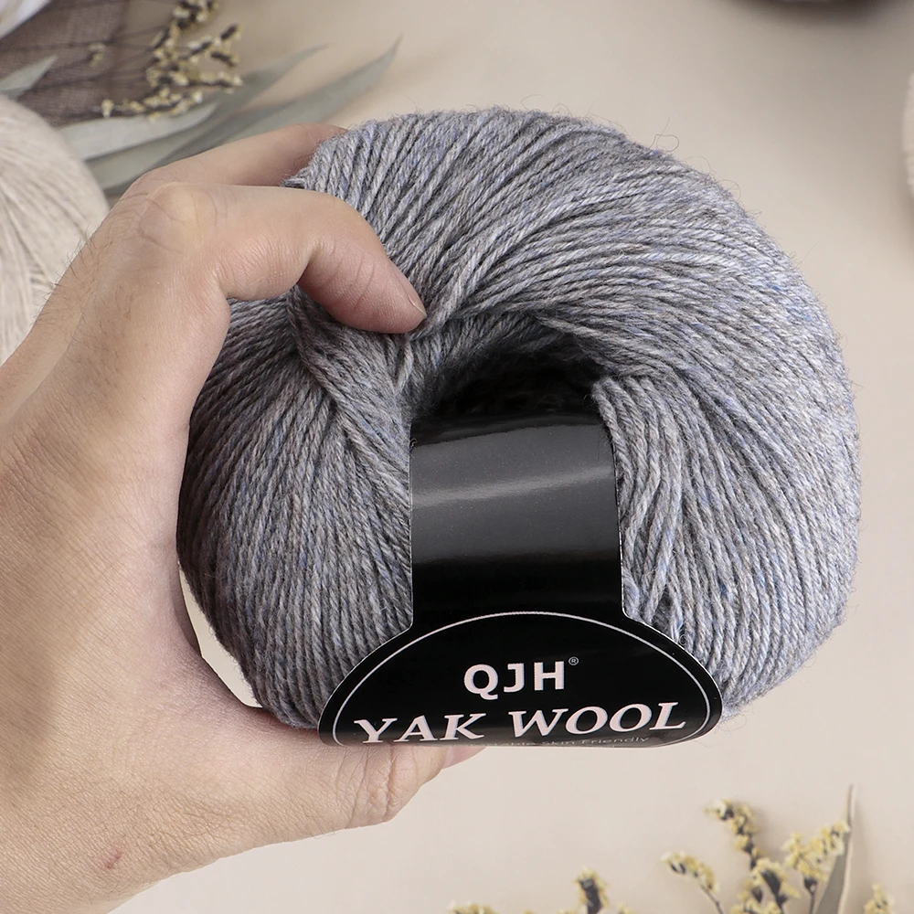 2Pcs Yak Hair Yarn, Premium Wool Skein Yarn - Soft Warm - Hand Knitted Sweater Jacket Yarn Crochet Scarf Hat, 50g/300m Each