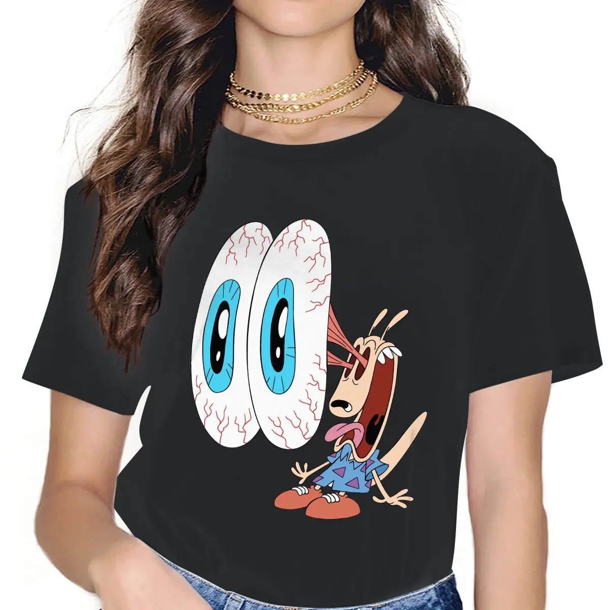 

Женские рубашки Eyes Rocko's Modern Life Joe Мюррей, большой винтажный женский топ в стиле Харадзюку, повседневные женские блузы