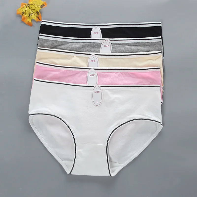 Japanese Korean Style Girls Cotton Underwear Solid Color Breathable Briefs for Teens Middle Waist Panties 7-13Years Old