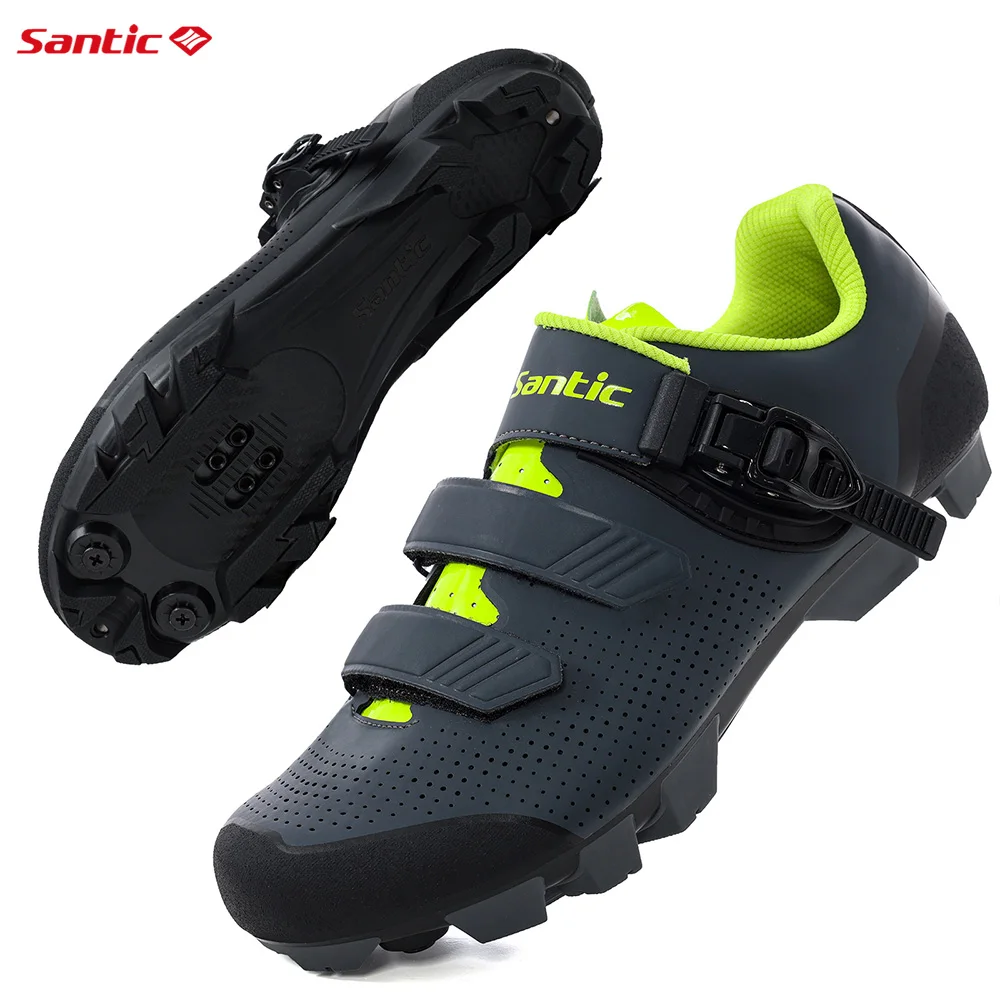 Santic Mountain Bike Shoes Fits SPD Pedal Men\'s Cycling Lock Shoes Outdoor MTB Bike Road Riding Professional Self-locking Shoes