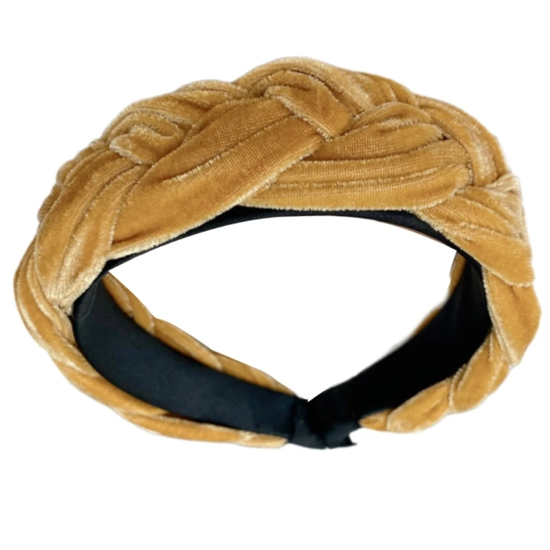 

Элегантный широкий ободок для волос с плюшевым плетеным дизайном, повязки на голову для отдыха, шиньон