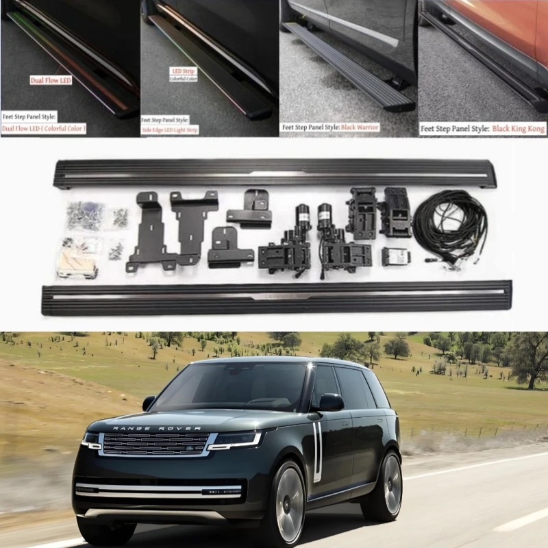 

Для Land Rover Range Rover Vogue L460 2022-2026: Электрические выдвижные подножки с LED-подсветкой, автоматические боковые ступени, выдвижные пороги-подножки