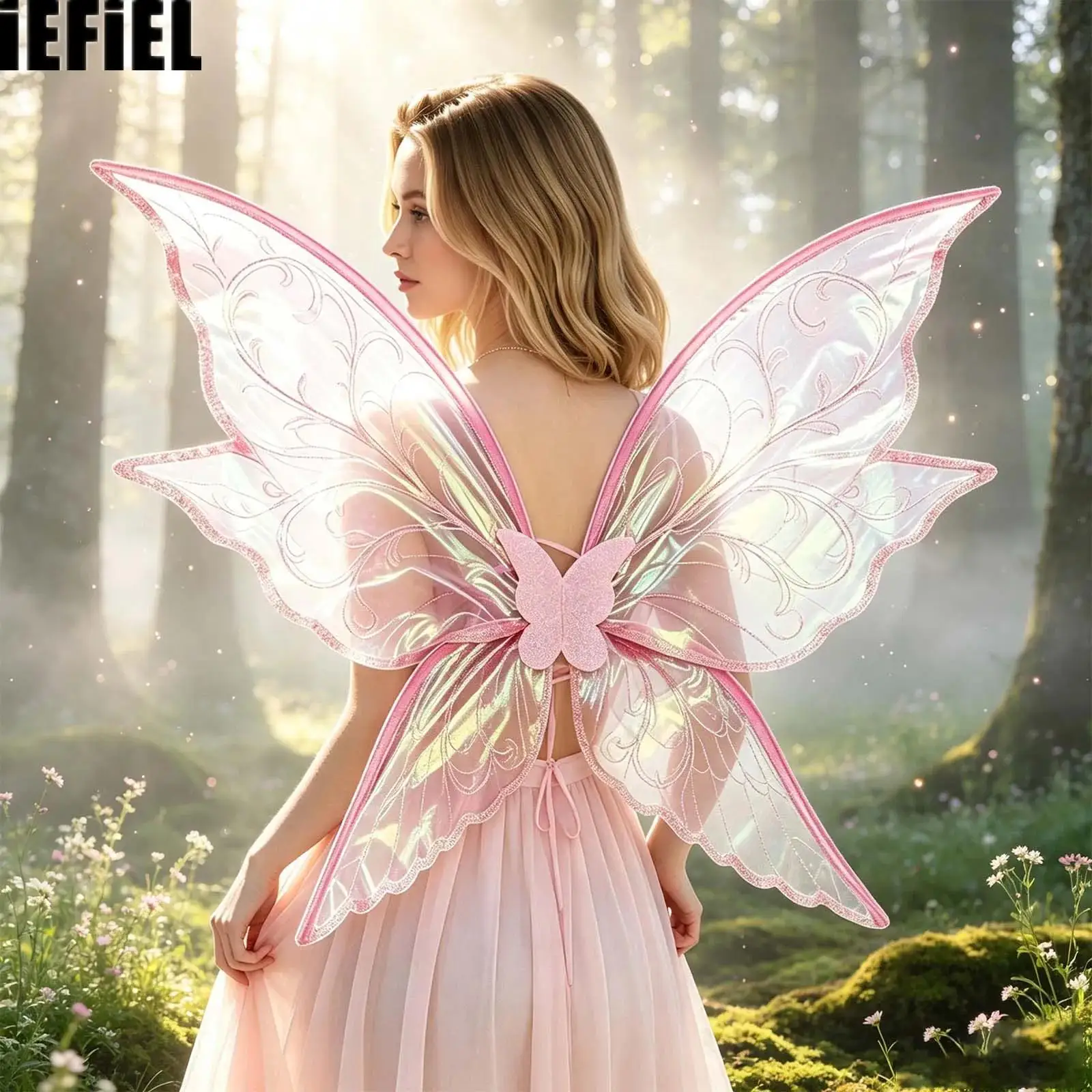Adults Kids Shimmery Butterfly Wings Costume Accessories for Halloween Stage Performance Cosplay Fairy-themed Party
