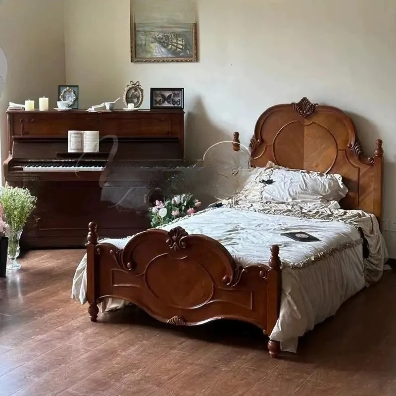 

Кровать из массива дерева Ja, 1 м, 8 спальных, французская кровать принцессы в стиле ретро