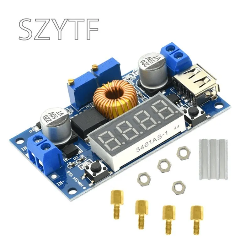 1PCS XL4015 75W DC-DC 5A Voltage Regulators Module Adjustable Buck Module With Voltmeter Display