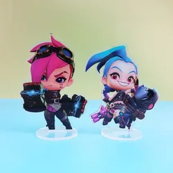 Vi Plate Desk Decor Jinx Standing LOL Arcane Collection Ornament Accesorios Cartoon Acrylic Doll Model Cos Furnishing Articles