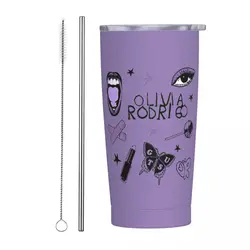 Sour Guts Vampire Olivia Rodrigo Insulated Tumbler with Straws and Lid Stainless Steel Travel Coffee Mug 20 Oz Office Home Mugs