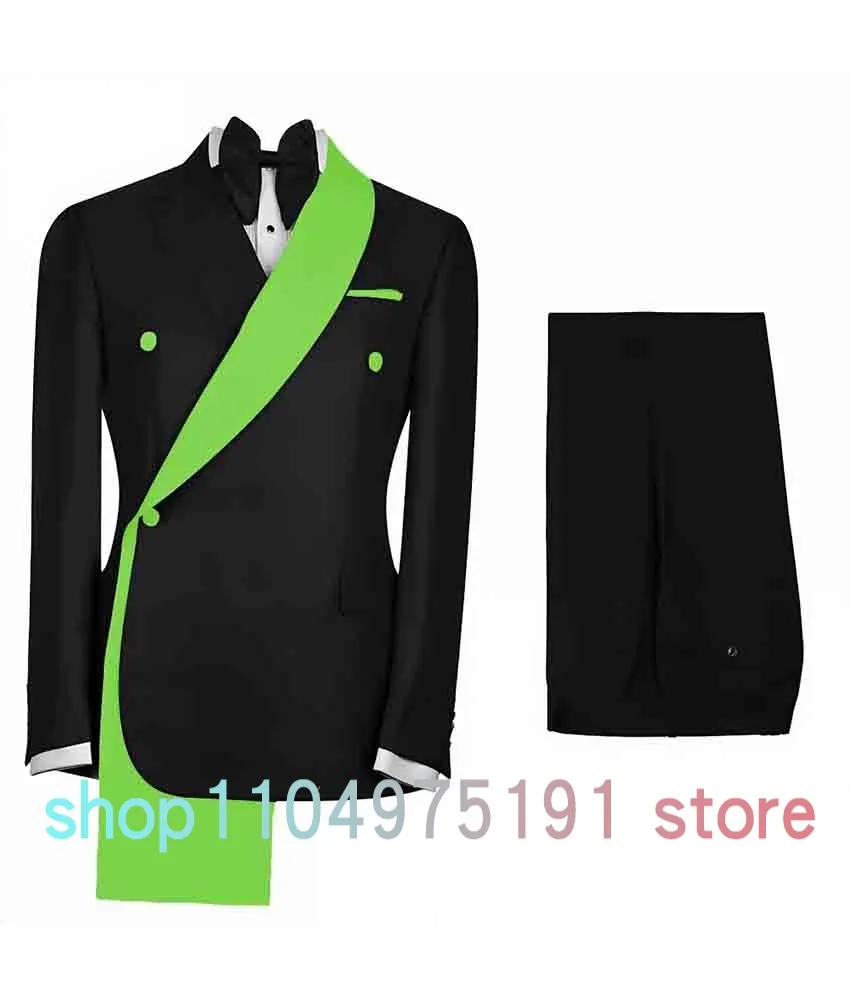 Graceful 2 piece slim fit men's tuxedo single button suit top and pants for ball wedding formal men's suit Celebrity Gowns