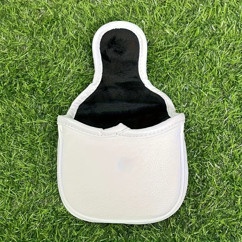 1 غطاء رأس بتصميم مثير للاهتمام لنادي الجولف - PU أبيض - إغلاق بإبزيم مغناطيسي، واقي نادي مقاوم للخدش #5