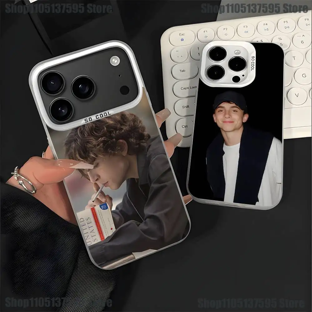 

Timothee Chalamet Phone Case For iPhone 17,16,15,14,13,12,11,Pro,XS,Max,Plus,Mini,SE4,E White Matte Shockproof Cover