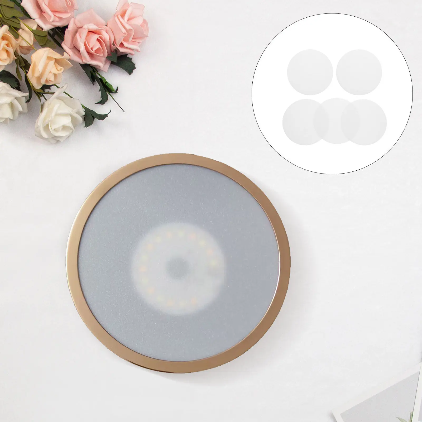 5Pcs Ceiling Light Diffuser Shade Round Acrylic Lampshade Anti-Glare Panel for Home Office Soft Light Protection